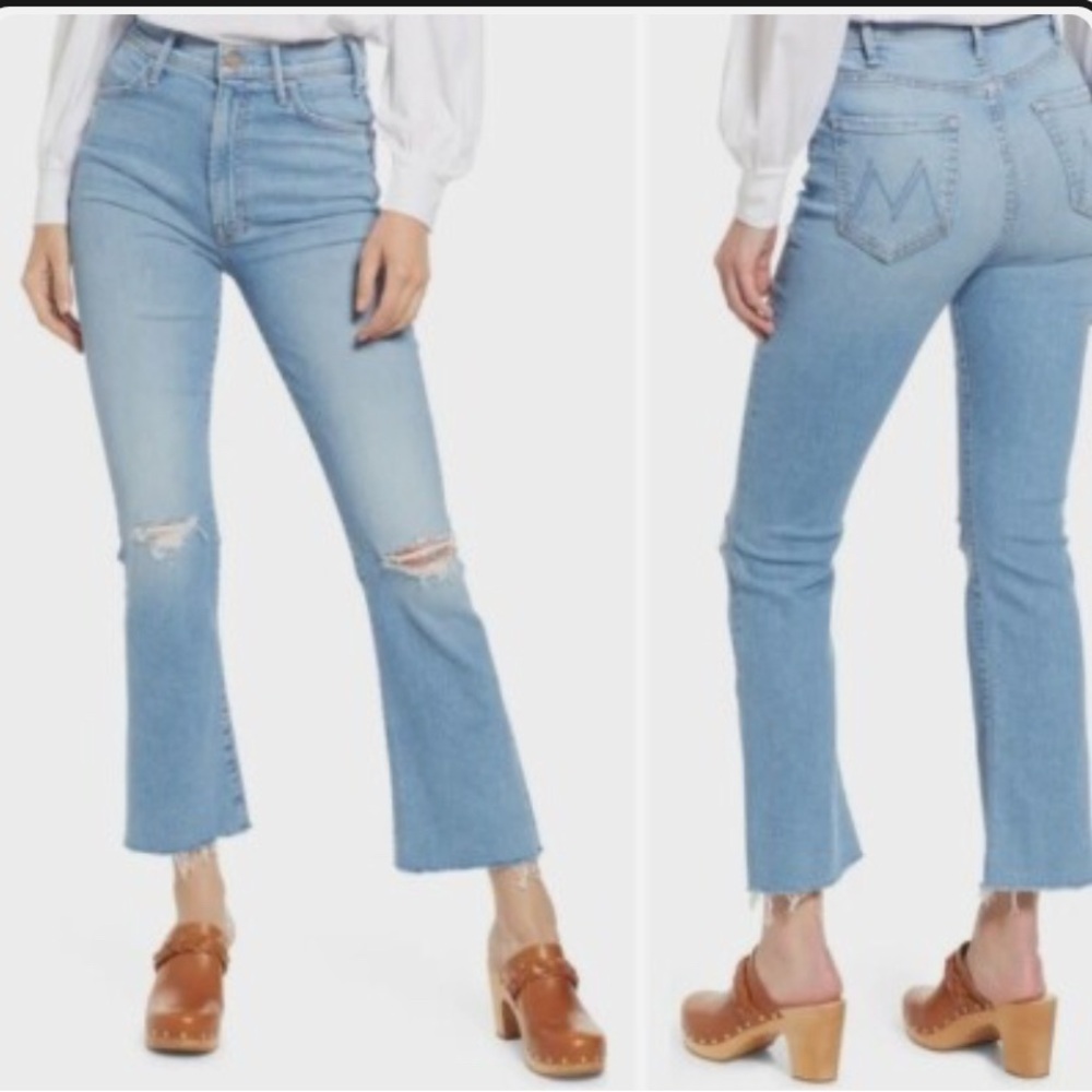 🔥MOTHER Denim The Hustler Ankle Fray Jeans in Thrilling Shots🔥